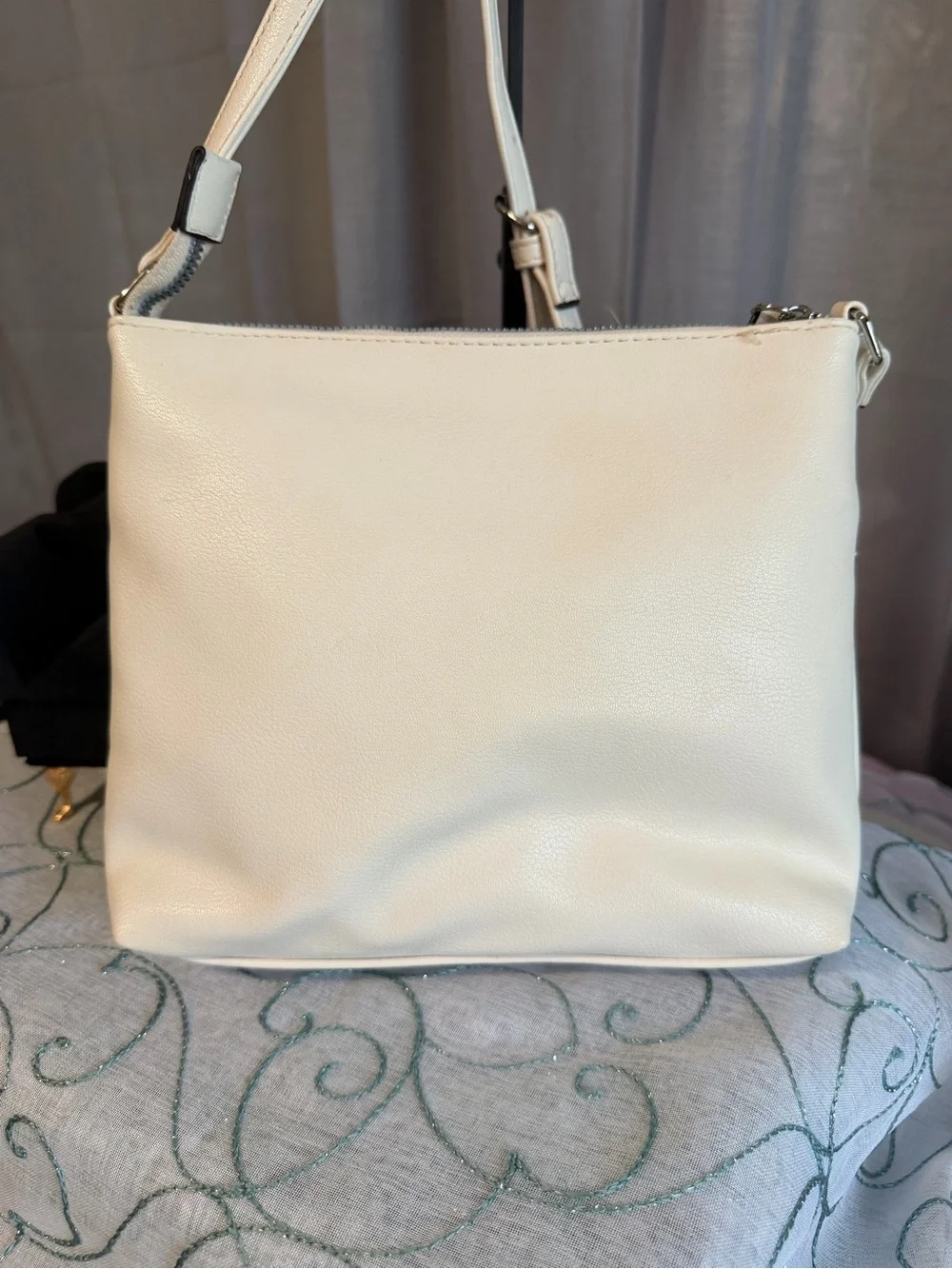 Nine West Coralia Crossbody Bag Optic White Silver Hardware